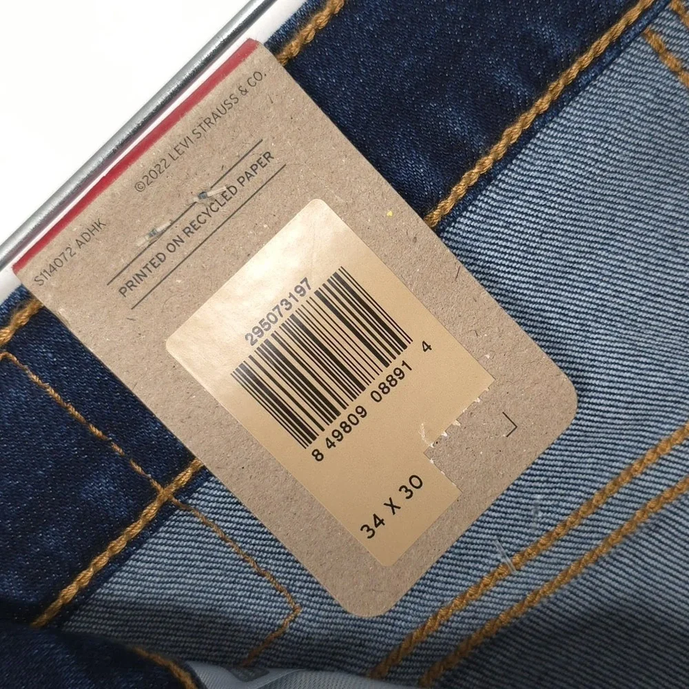 LEVI'S 502 Mens New Taper Jeans W34 L30 Dark Wash Stretch 29507-3197